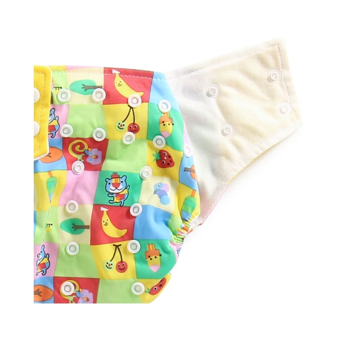 Polka Tots Yellow Reusable Washable Coth Diaper with One Absorbent Diaper Liner