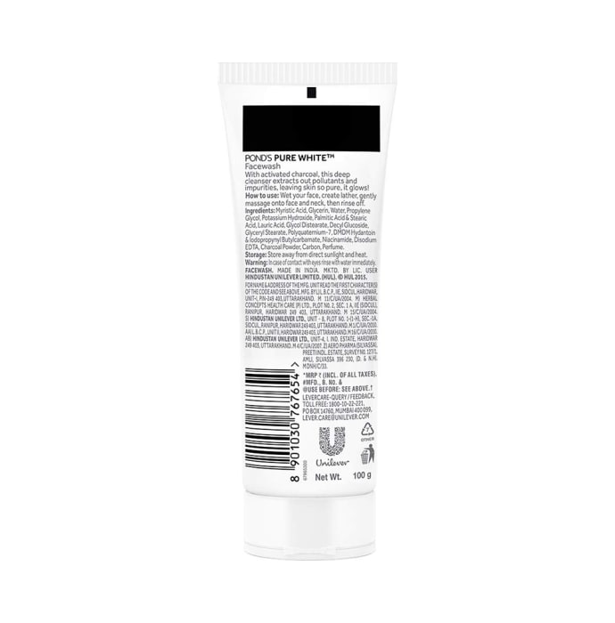 Pond's Pure White Face Wash with Activated Charcoal (100gm)