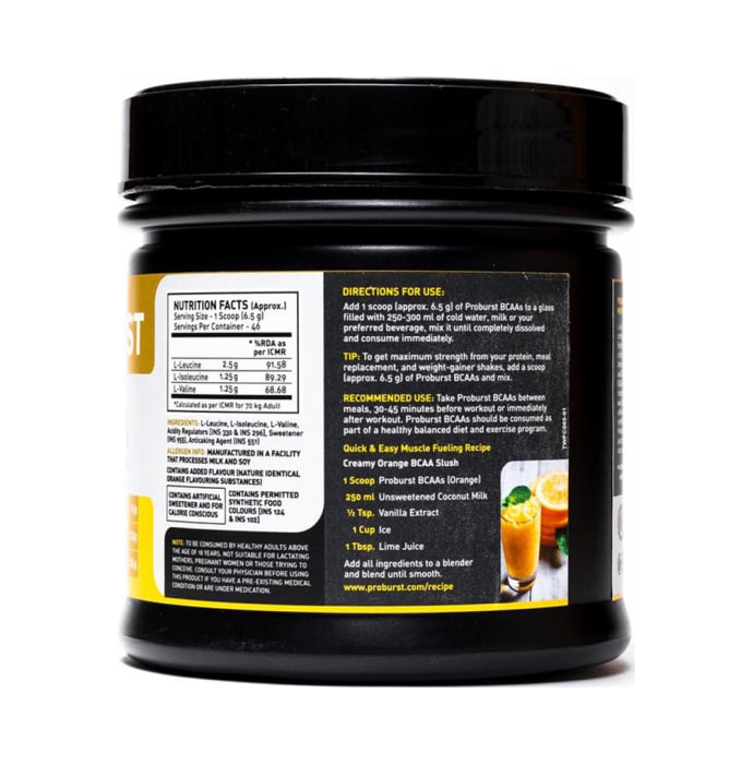 Proburst BCAA Powder Orange-Lemon (300gm)