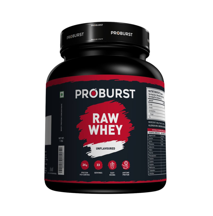 Proburst Raw Whey Protein Concentrate Powder Unflavoured (1kg)