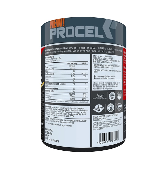 Procel Beta-Leucine Powder Orange Mango (400gm)