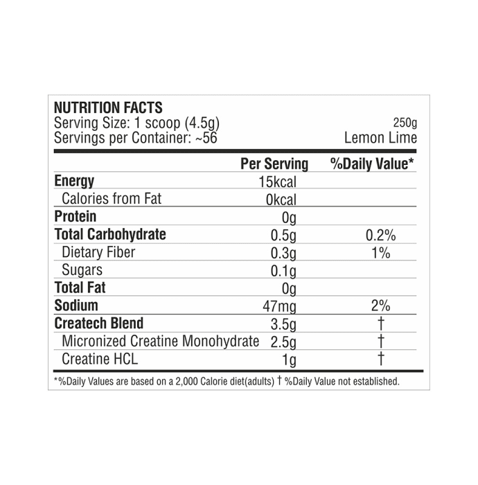 Procel Createch Multi-Form Creatine Matrix Powder Lemon-Lime (250gm)