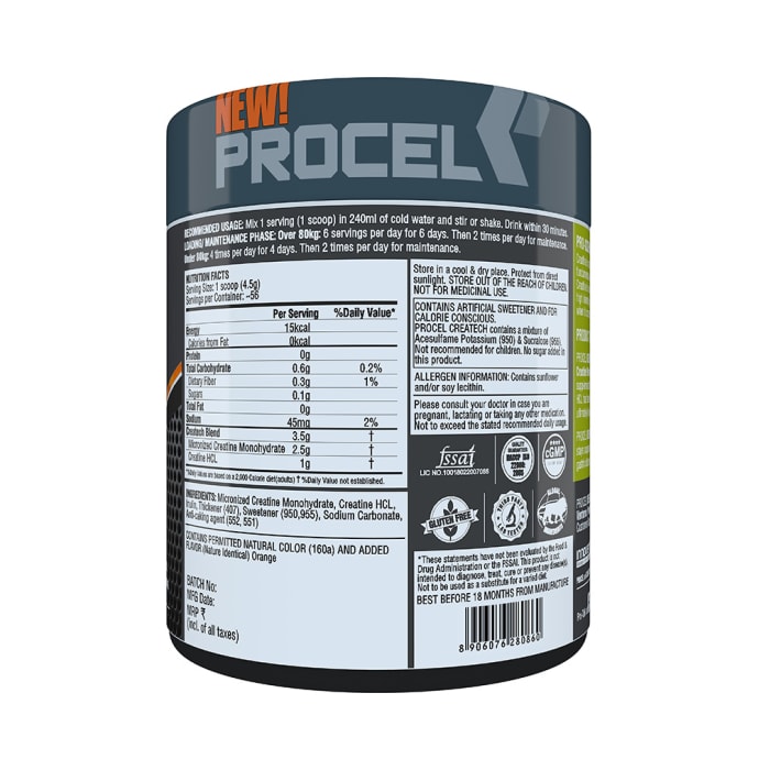 Procel Createch Multi-Form Creatine Matrix Powder Orange Burst (250gm)