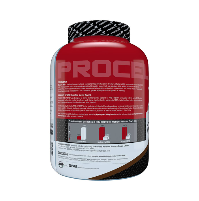 Procel Pro-Hydro Advanced Hydrolyzed Micellar Whey Protein Powder Dark Chocolate (2kg)