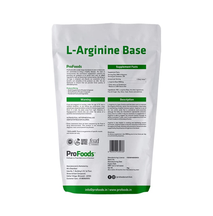 ProFoods L-Arginine Base (125gm)