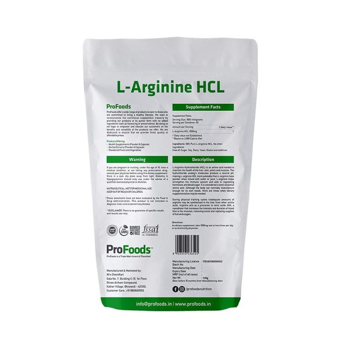 ProFoods L-Arginine HCL (125gm)