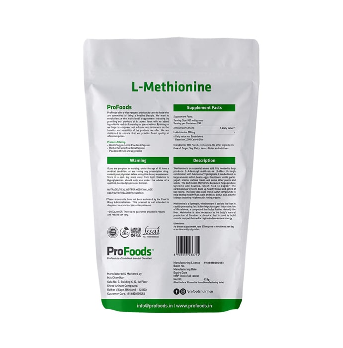 ProFoods L-Methionine (125gm)