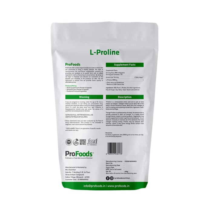 ProFoods L-Proline Powder (125gm)