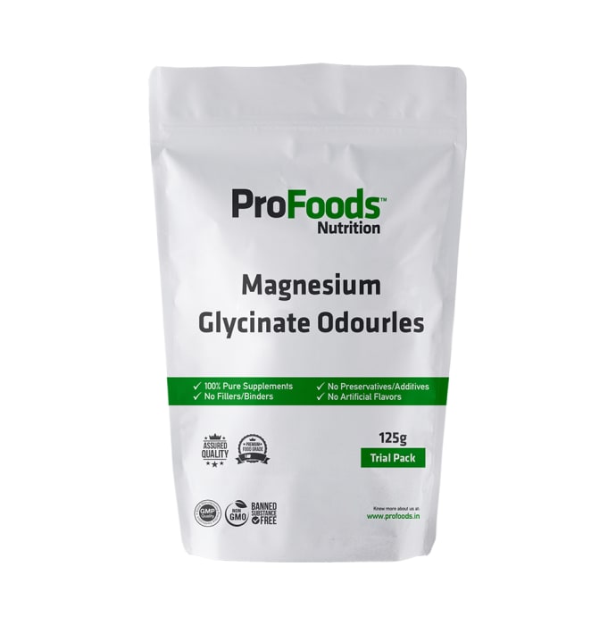 ProFoods Magnesium Glycinate Odourles Powder (125gm)