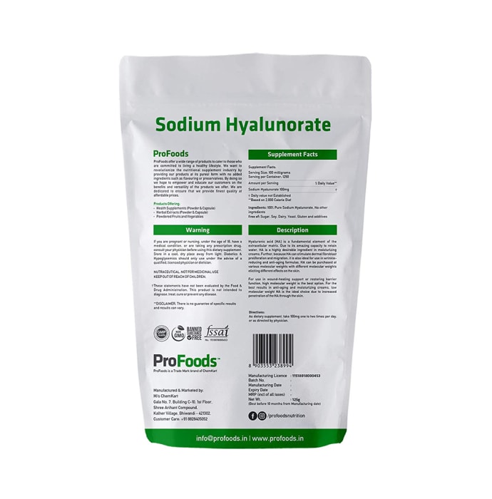 ProFoods Sodium Hyalunorate (125gm)