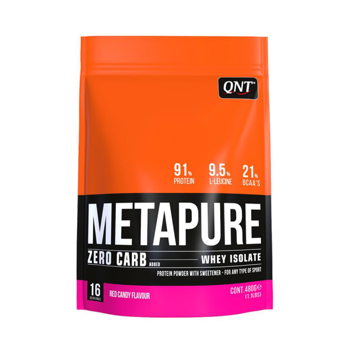 QNT Metapure Whey Isolate Zero Carb Powder Red Candy (480gm)