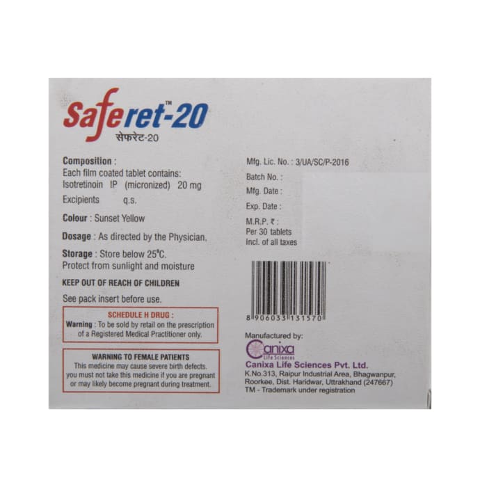 Saferet 20mg Tablet (30'S)