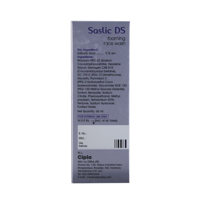 Saslic ds foaming face wash (60ml)