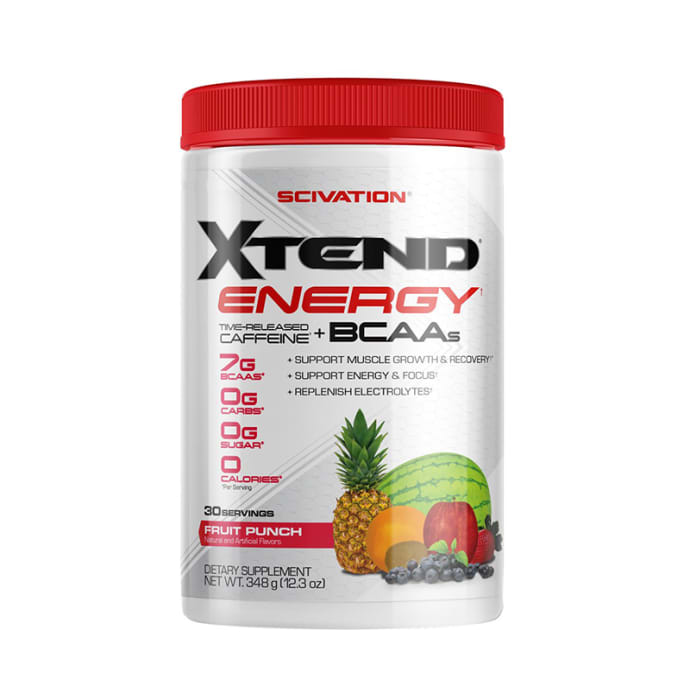 Scivation Xtend Energy Time-Released Caffeine+ BCAAs Powder Fruit Punch (348gm)