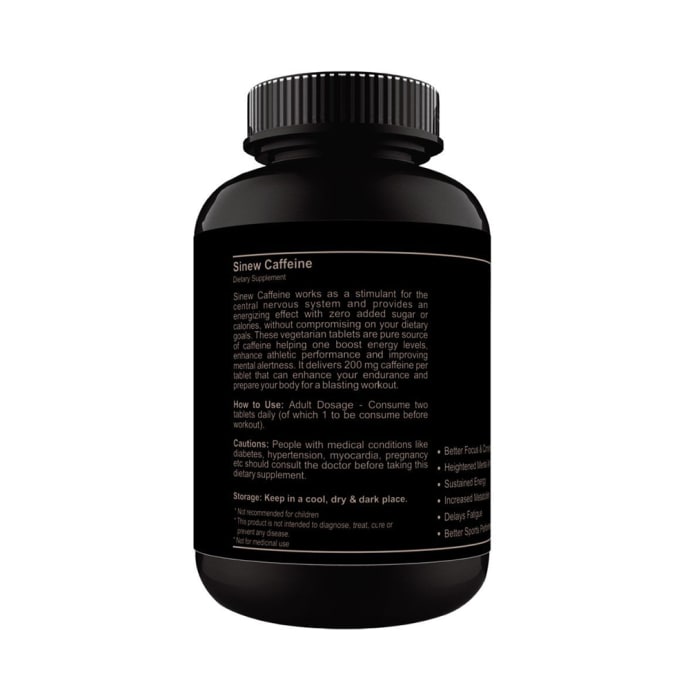 Sinew Nutrition Caffeine 200mg Tablet (120'S)