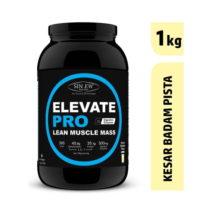 Sinew Nutrition Elevate Pro Lean Muscle Mass Kesar Pista Badam (0.66lb)