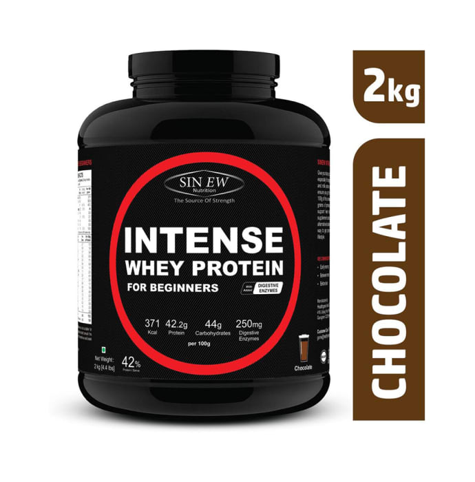 Sinew Nutrition Intense Whey Protein for Beginners with Digestive Enzymes Chocolate (1kg)