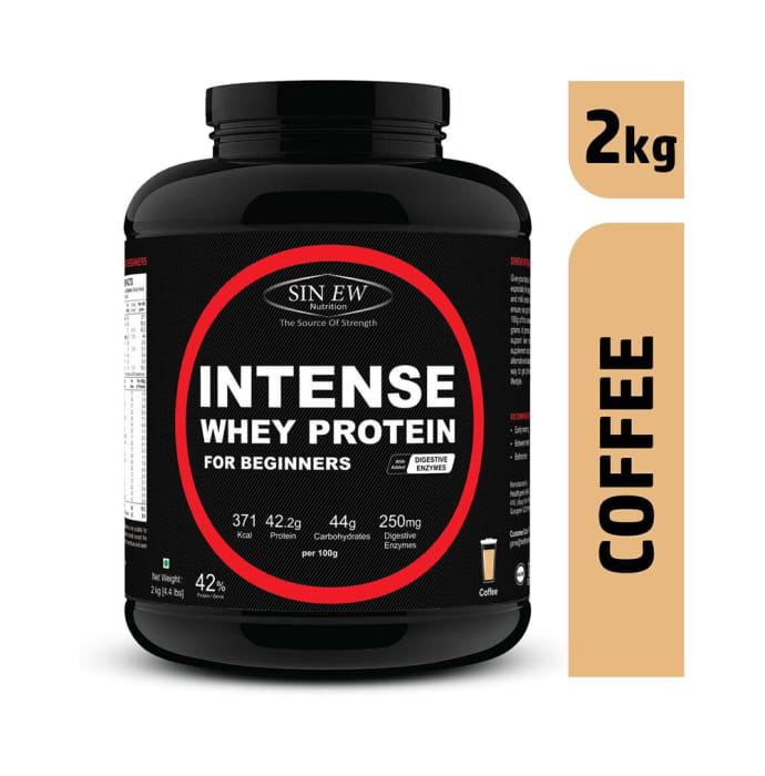 Sinew Nutrition Intense Whey Protein for Beginners with Digestive Enzymes Coffee (1kg)