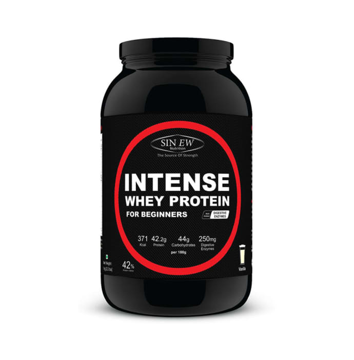 Sinew Nutrition Intense Whey Protein for Beginners with Digestive Enzymes Vanilla (1kg)