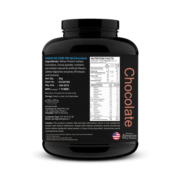 Sinew Nutrition Iso Core 86 Pro Chocolate (1kg)