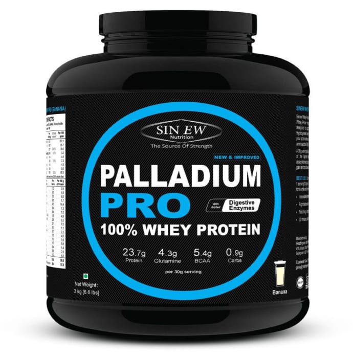 Sinew Nutrition Palladium Pro 100% Whey Protein with Digestive Enzymes Banana (1kg)