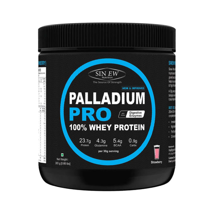 Sinew Nutrition Palladium Pro 100% Whey Protein with Digestive Enzymes Strawberry (1kg)