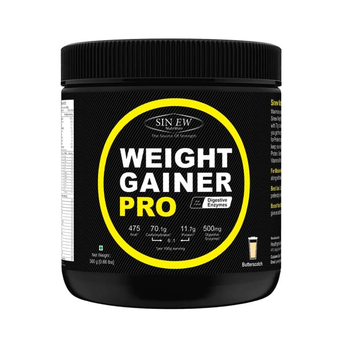 Sinew Nutrition Weight Gainer Pro with Digestive Enzymes Butterscotch (1kg)