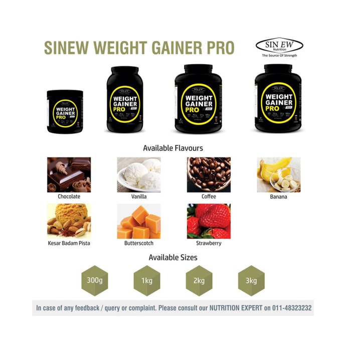 Sinew Nutrition Weight Gainer Pro with Digestive Enzymes Coffee (1kg)