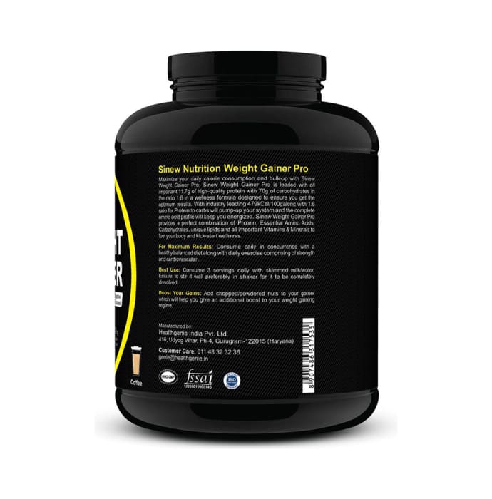 Sinew Nutrition Weight Gainer Pro with Digestive Enzymes Coffee (1kg)