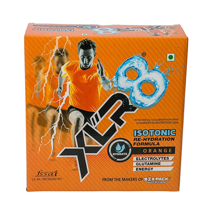 Sixpack nutrition xlr8 isotonic re-hydration formula drink orange