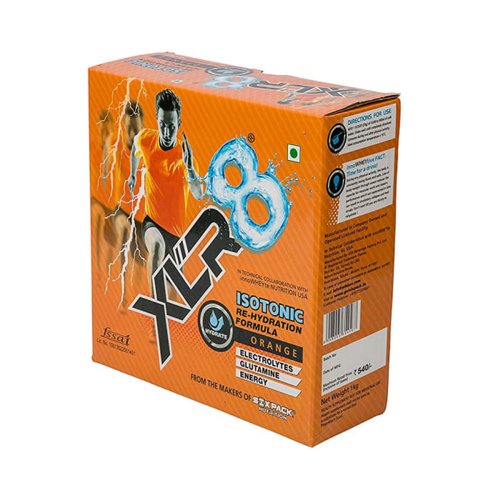 Sixpack nutrition xlr8 isotonic re-hydration formula drink orange