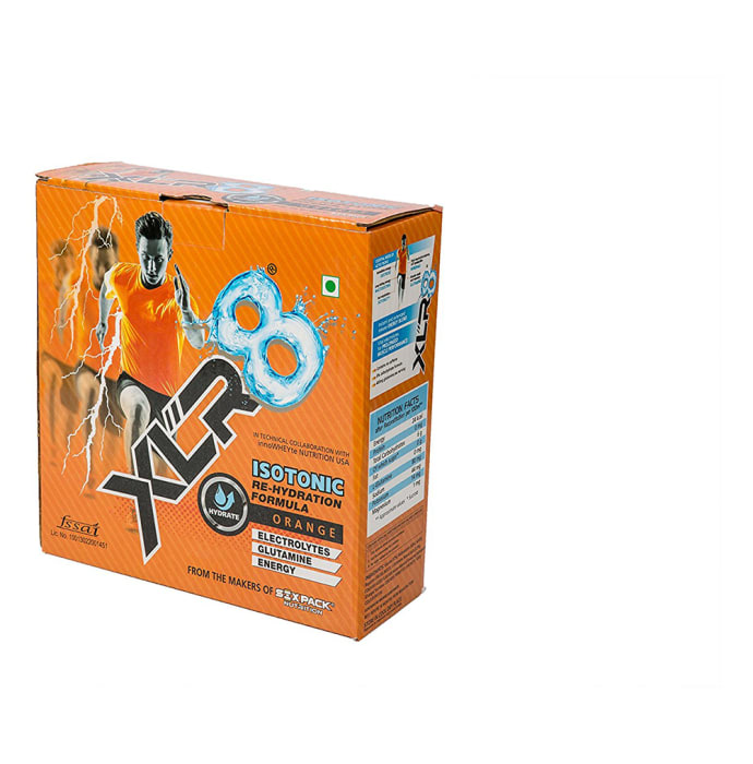 Sixpack nutrition xlr8 isotonic re-hydration formula drink orange