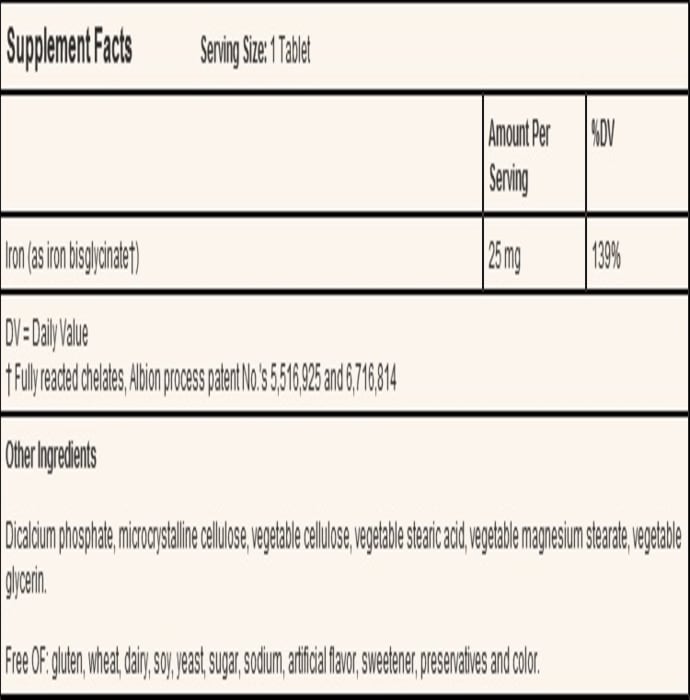 Solgar chelated iron tablet (100'S)