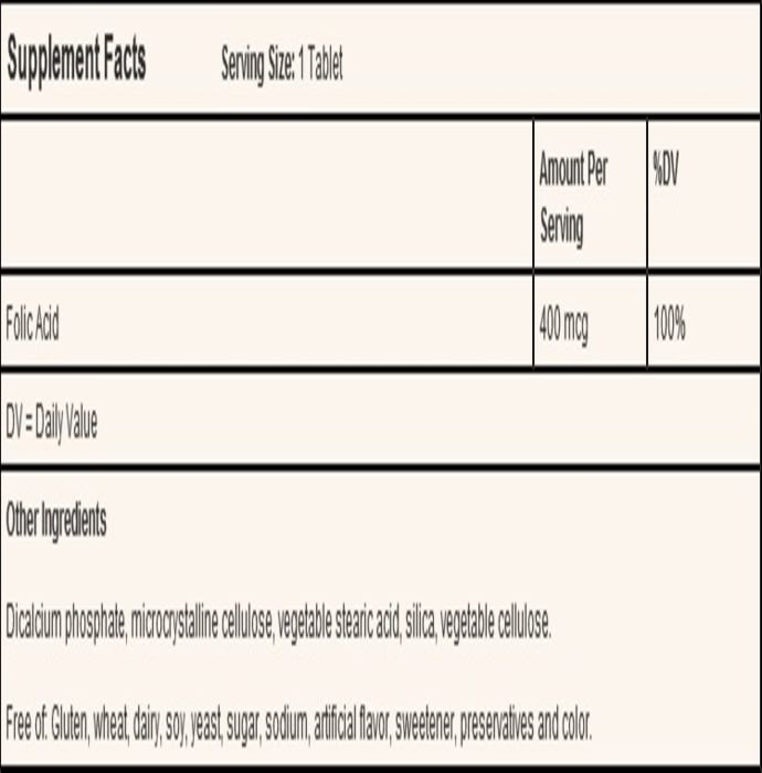 Solgar folic acid 400mcg tablet (250'S)