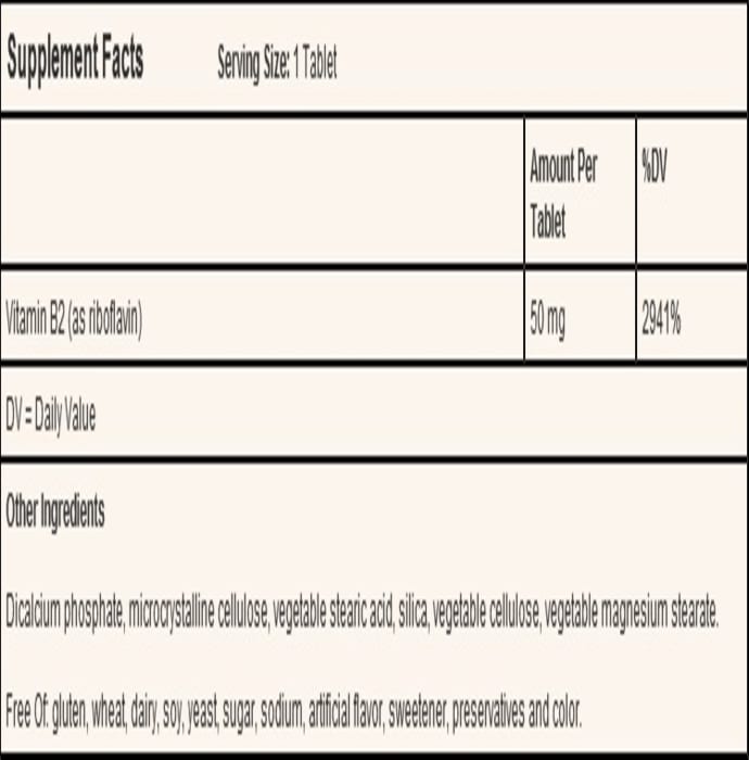 Solgar vitamin b2 (riboflavin) 50mg tablet (100'S)