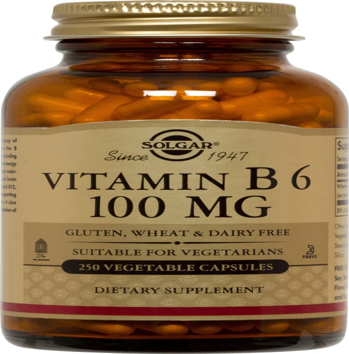 Solgar vitamin b6 100mg vegetable capsule (250'S)