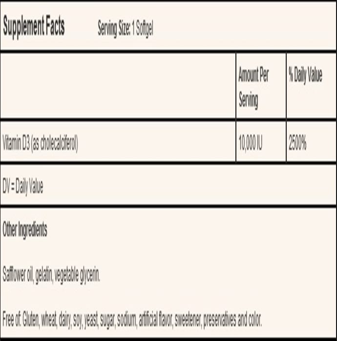 Solgar vitamin d3 10000iu softgels (120'S)