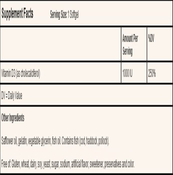 Solgar vitamin d3 1000iu softgels (250'S)