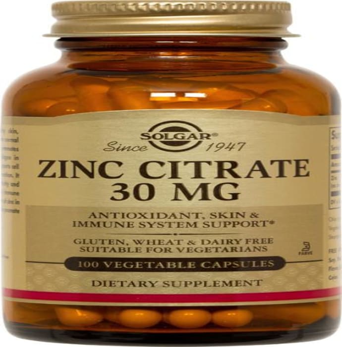 Solgar zinc citrate 30mg vegetable capsule (100'S)