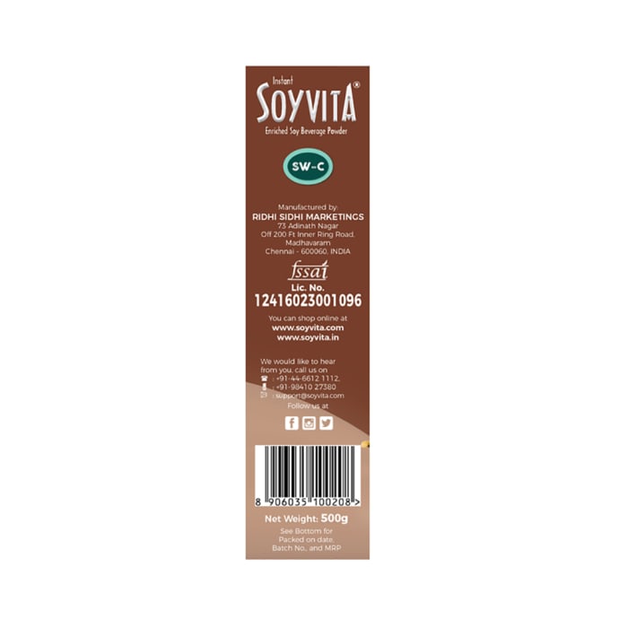 Soyvita Enriched Soy Beverage Powder Chocolate Sweetened (500gm)