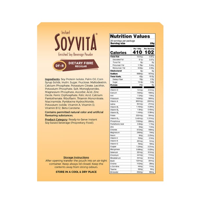 Soyvita Enriched Soy Beverage Powder Dietary Fiber Regular (500gm)