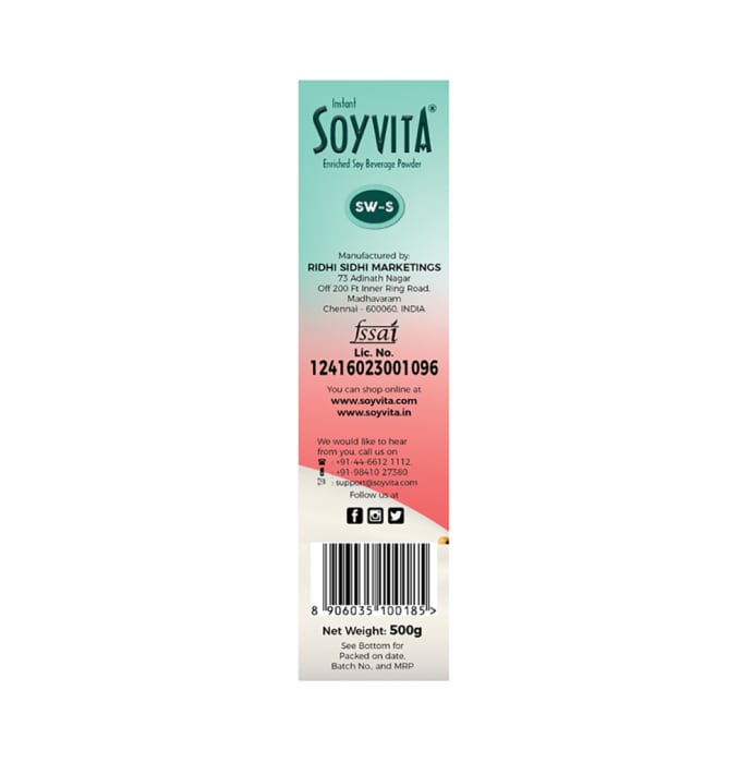 Soyvita Enriched Soy Beverage Powder Strawberry Sweetened (500gm)