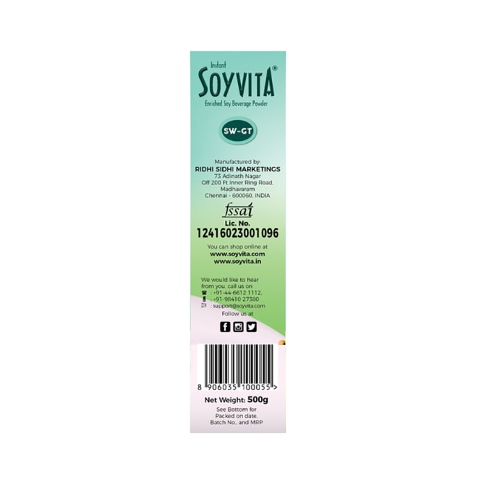 Soyvita Enriched Soy Beverage Powder Sweetened Green Tea Extract (500gm)