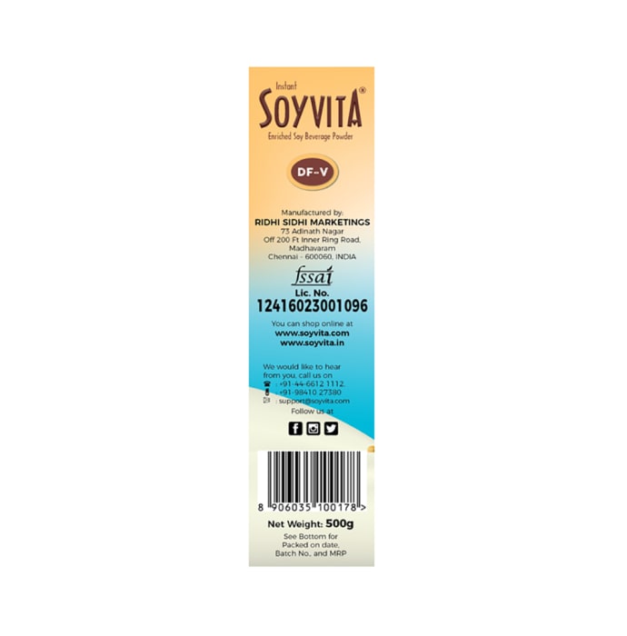 Soyvita Enriched Soy Beverage Powder Vanilla Dietary Fiber (500gm)