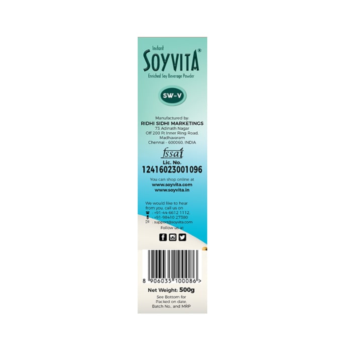 Soyvita Enriched Soy Beverage Powder Vanilla Sweetened (500gm)