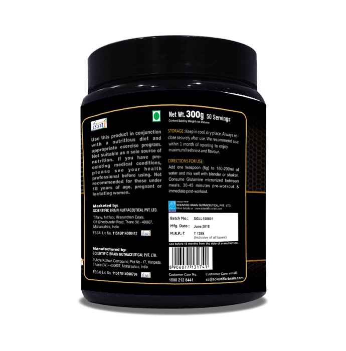 Sportin Glutamine Micronized Powder Lemon (300gm)