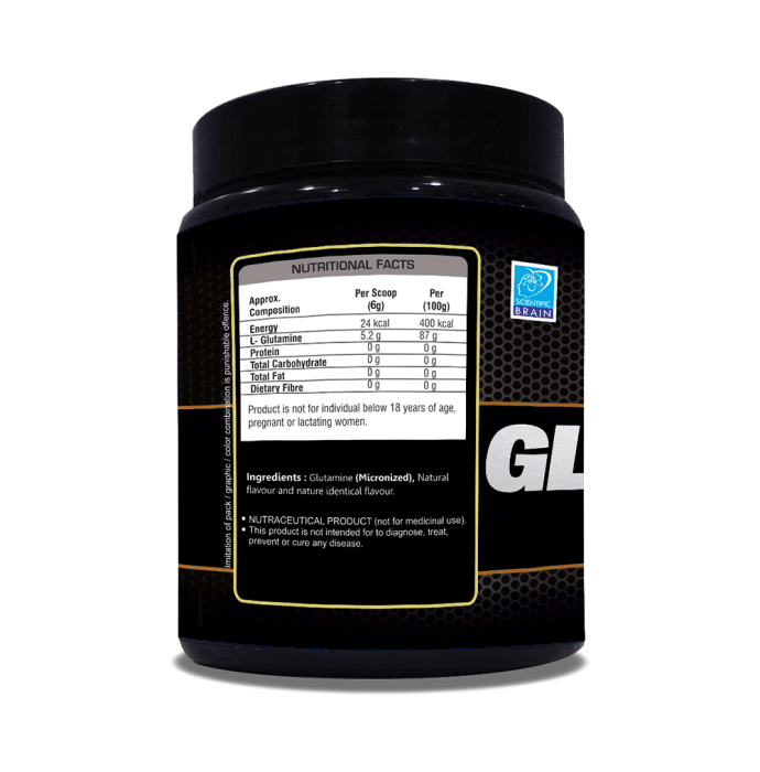 Sportin Glutamine Micronized Powder Lemon (300gm)