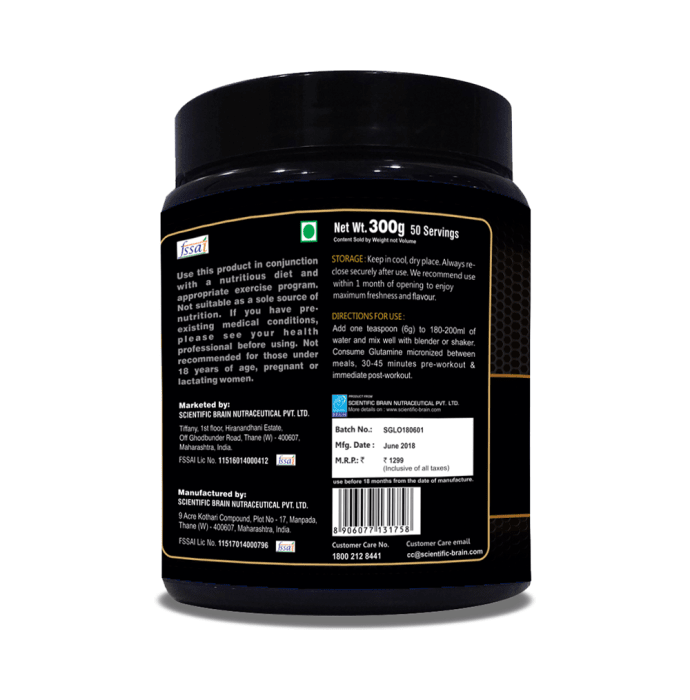 Sportin Glutamine Micronized Powder Orange (300gm)