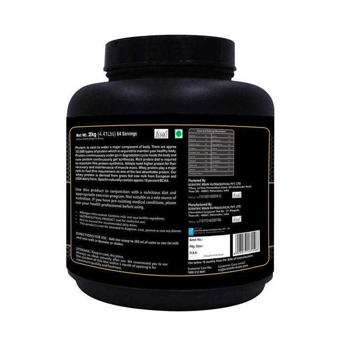 Sportin Whey Protein Powder Cappuccino Hazelnut (1kg)