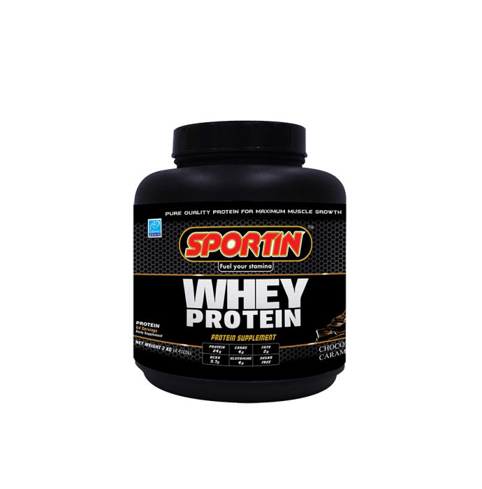 Sportin Whey Protein Powder Chocolate Caramel (1kg)